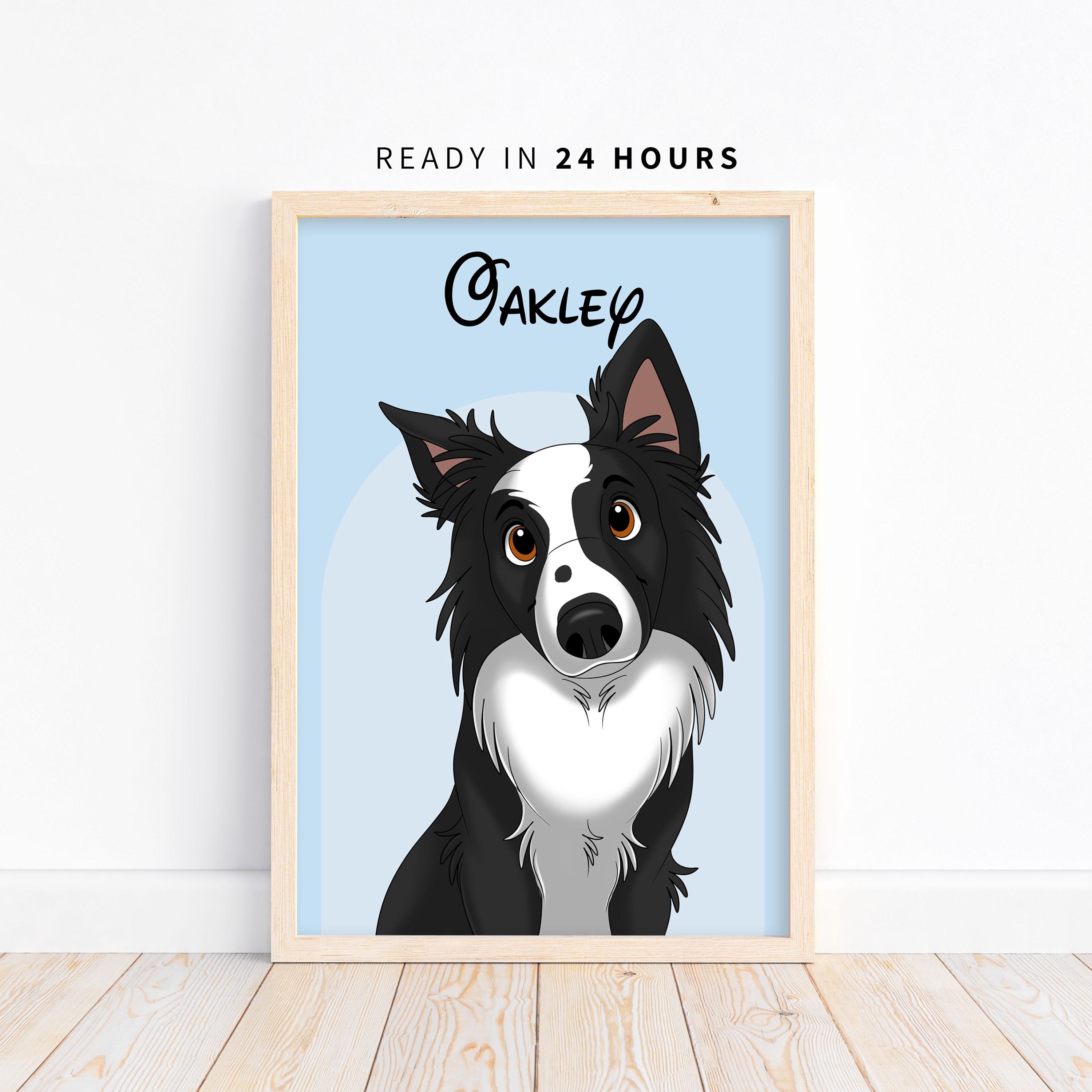 Custom Pet Cartoon Portrait | Unique Pet Art Print | Personalized Pet Drawing | Dog Cat Character Art | Pet Lover Gift