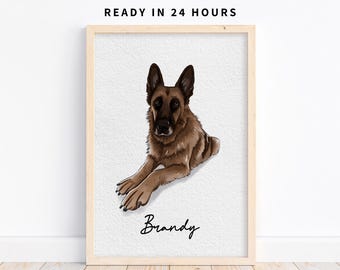 Retrato minimalista personalizado de mascotas en acuarela, regalo personalizado de retrato de perro, arte personalizado de mascotas a partir de una foto, retrato de perro y gato en acuarela, regalo para amantes de las mascotas