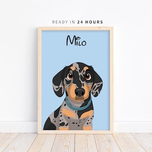 Cartoon Pet Portrait From Photo | Custom Cat, Dog, Rabbit Art | Personalized Pet Gift | Cartoon Style Illustration | Digital Art Print
