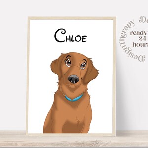 Portrait d'animal de compagnie personnalisé | Portrait de chat et de chien à partir d'une photo | Style de bande dessinée pour animaux de compagnie | Cadeau chat personnalisé | Impressions d'illustrations numériques