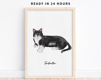 Custom Pet Memorial Portrait | Mini Watercolor Dog Painting | Personalized Pet Illustration | Pet Gift For Dog & Cat Lovers