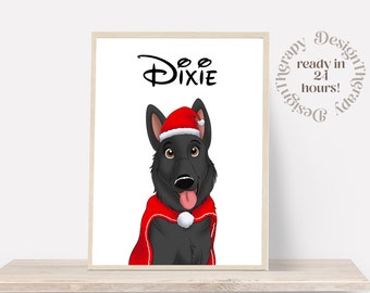 Retrato de mascota personalizado / Retrato de gato y perro a partir de foto / Estilo de caricatura de mascota / Regalo de gato personalizado / Impresiones artísticas de ilustración digital