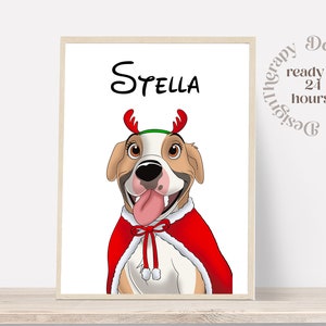 Custom Cartoon Pet Portrait | Cat & Dog Portrait From Photo | Pet Cartoon Style | Custom Cat Gift | Digital Illustration Art Prints