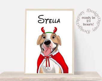 Retrato de mascota personalizado / Retrato de gato y perro a partir de foto / Estilo de caricatura de mascota / Regalo de gato personalizado / Impresiones artísticas de ilustración digital