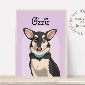 Portrait d'animal de compagnie personnalisé | Portrait de chat et de chien à partir d'une photo | Style de bande dessinée pour animaux de compagnie | Cadeau chat personnalisé | Impressions d'illustrations numériques