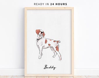 Custom Watercolor Pet Portrait | Hand Painted Dog or Cat Art | Pet Memorial Keepsake | Personalized Pet Painting from Photo