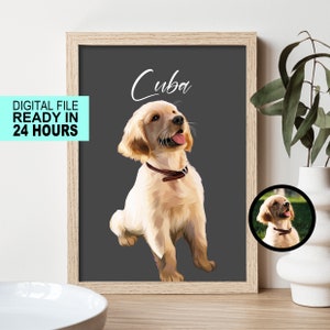 Portrait d'animal de compagnie vectoriel personnalisé | Portrait de chat et de chien à partir d'une photo | Style de bande dessinée pour animaux de compagnie | Cadeau chat personnalisé | Impressions d'illustrations numériques