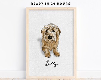 Watercolor Pet Painting from Photo, Custom Dog Portrait Gift, Handmade Cat Art, Personalized Pet Keepsake, Pet Portrait Watercolor Art