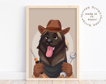 Ilustración personalizada de mascotas / Retrato personalizado de perro, gato o caballo / Dibujado a mano a partir de una foto / Descarga de arte digital estilo caricatura