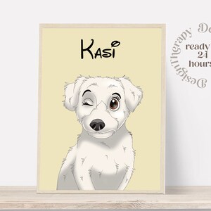 Portrait d'animal de compagnie personnalisé | Portrait de chat et de chien à partir d'une photo | Style de bande dessinée pour animaux de compagnie | Cadeau chat personnalisé | Impressions d'illustrations numériques