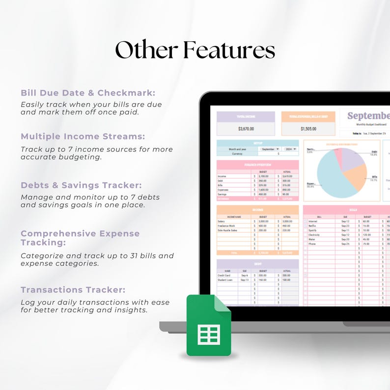 Monthly Budget Spreadsheet | Blush Pink Finance Tracker | Annual ...