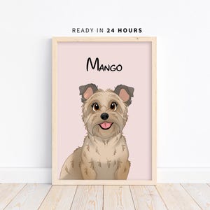 Portrait d'animal de compagnie personnalisé | Cadeau personnalisé pour animal de compagnie | Illustration mignonne d'animal de compagnie | Portrait de chien personnalisé | Idée cadeau animal de compagnie