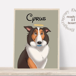 Portrait d'animal de compagnie personnalisé | Portrait de chat et de chien à partir d'une photo | Style de bande dessinée pour animaux de compagnie | Cadeau chat personnalisé | Impressions d'illustrations numériques
