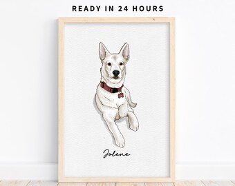 Mini Custom Watercolor Pet Portrait | Dog Portrait From Photo | Digital Pet Painting | Hand-Drawn Pet Memorial Art | Custom Pet Gift
