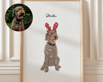 Minimal Pet Watercolor Pet Portrait, Pet Memorial Gift, Dog Painting, Pet Loss Gift, Watercolor Illustration, Dog Portraits from Photos