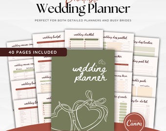 Paquete definitivo para planificar bodas, imprimibles para la planificación de bodas, lista de verificación para la novia, libro organizador de bodas, cronograma de bodas, presupuesto y lista de invitados.