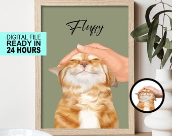 Custom Vector Pet Portrait | Cat & Dog Portrait From Photo | Pet Cartoon Style | Custom Cat Gift | Digital Illustration Art Prints
