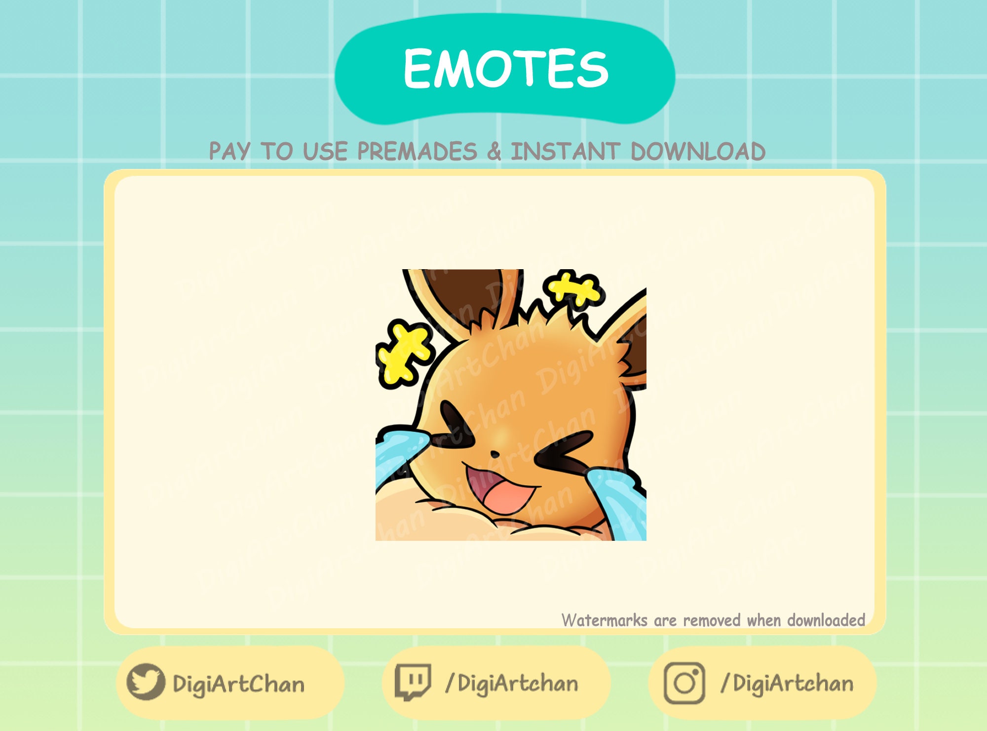 Eevee Lol Emote Premade for Twitch and Discord Download Etsy