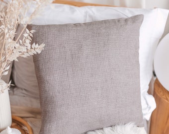 Diamond Patterned Linen Cushion Cover  •  Stonewashed Linen Pillow Case with a Zip • Rustic Linen Cushion Cover