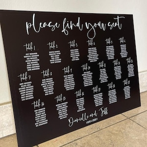 Wedding Guest Seating Chart - Personalized Guest List and Seating Table Chart - Wedding Find Your Seat Chart, Alphabetical Seating Chart