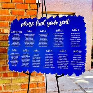 Wedding Brushed Guest Seating Chart - Personalized Guest List Seating Table Chart Wedding Find Your Seat Chart, Alphabetical Seating Chart