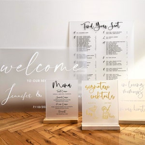 Acrylic Wedding Sign Packages - Wedding Sign Set, Bundle Package, Acrylic Wedding Signs, Guest Seating Sign, Welcome Sign, Custom Wedding