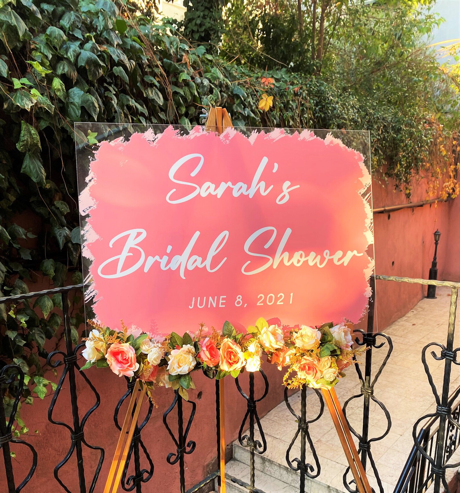 Bridal Shower Sign Shower Sign Back Painted Etsy