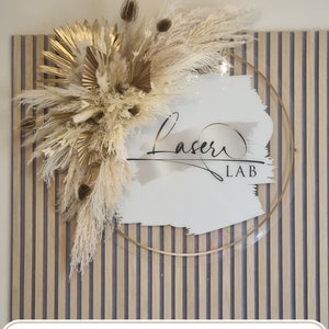 XL Luxury Pampas Mirror Display /Wall Decor /Pampas salon sign arrangement /Bohemian/ Salon Decor/ Wedding/ sign not included