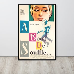 Breathless (1960) Póster de película vintage