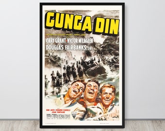 Gunga Din (1939) Vintage Movie Poster