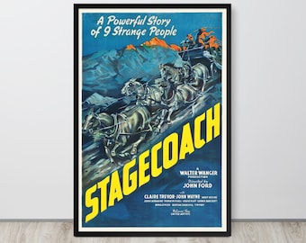 駅馬車 (1939) ジョン・ウェイン クレア・トレバー 映画ポスター復刻版