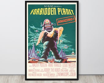 MGM映画「禁断の惑星」 / 1956 / オリジナルポスター / レア/ 美品 Vintage Forbidden Planet Movie Poster Print - Etsy