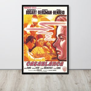 Casablanca (1942) Pôster de filme vintage francês