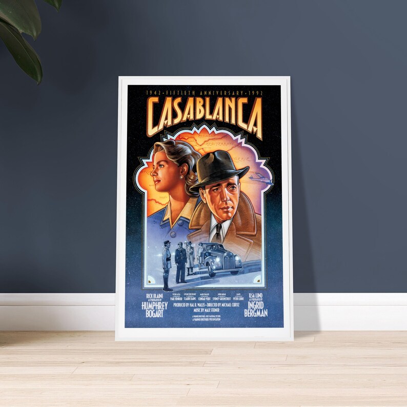 Casablanca (1942) 50th Anniversary Vintage Movie Poster - Unframed ...