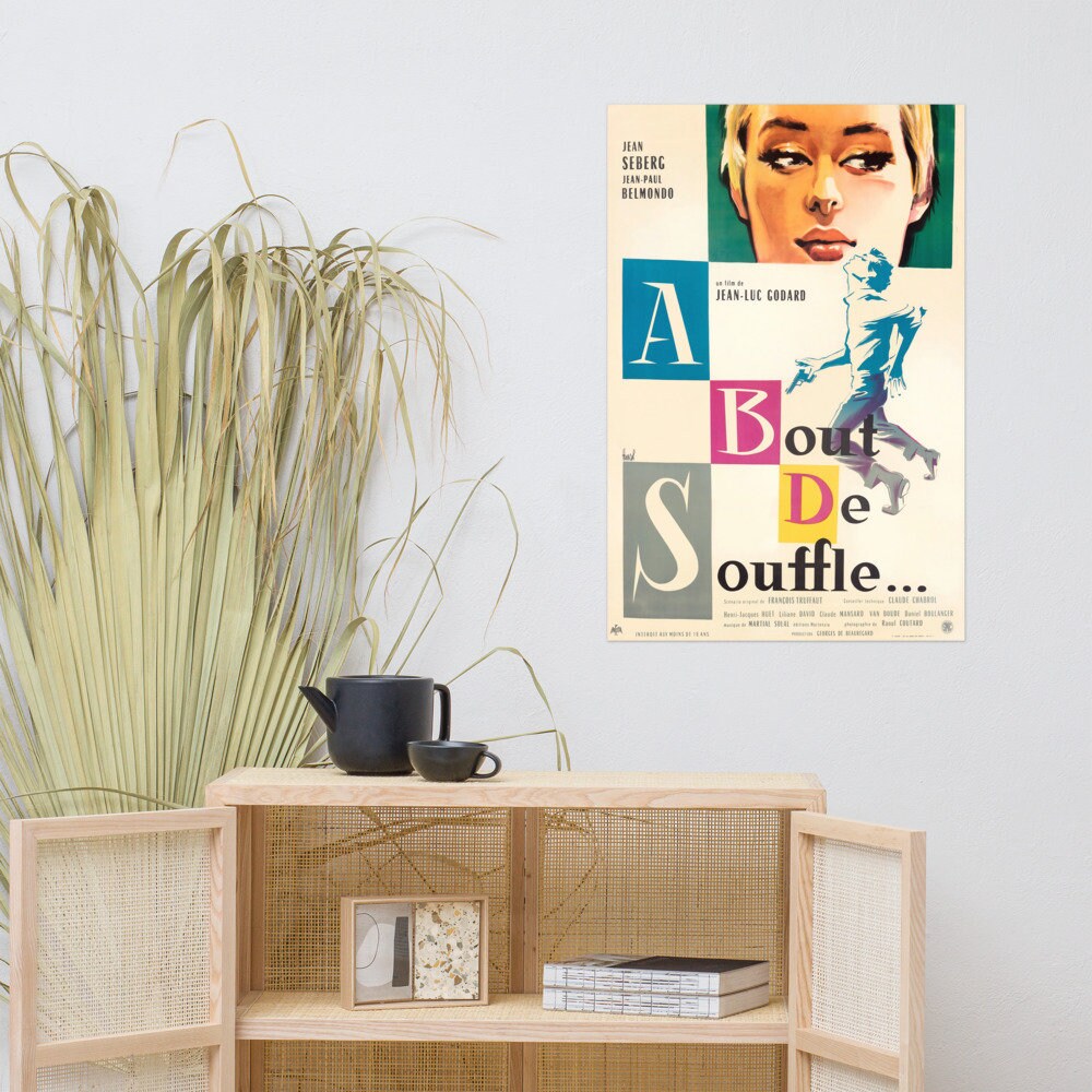 Breathless Movie Poster 27x40 Inches - Horizontal Yellow Reproduction Print