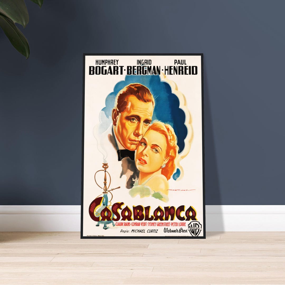 Casablanca (1942) Italian Vintage Movie Poster - Unframed, Framed ...