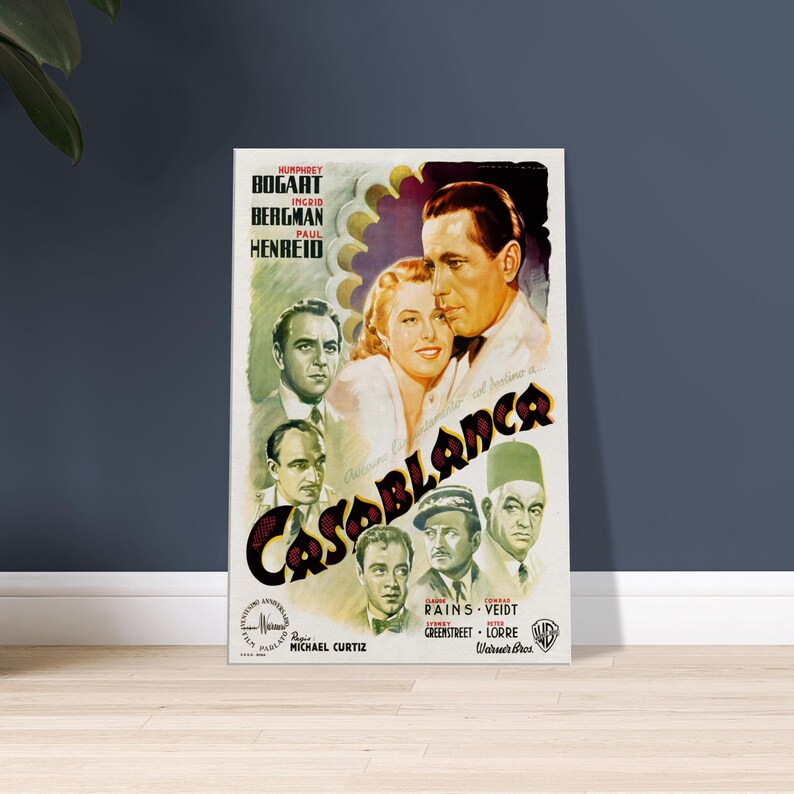 Casablanca (1942) Italian Vintage Movie Poster - Unframed, Framed ...