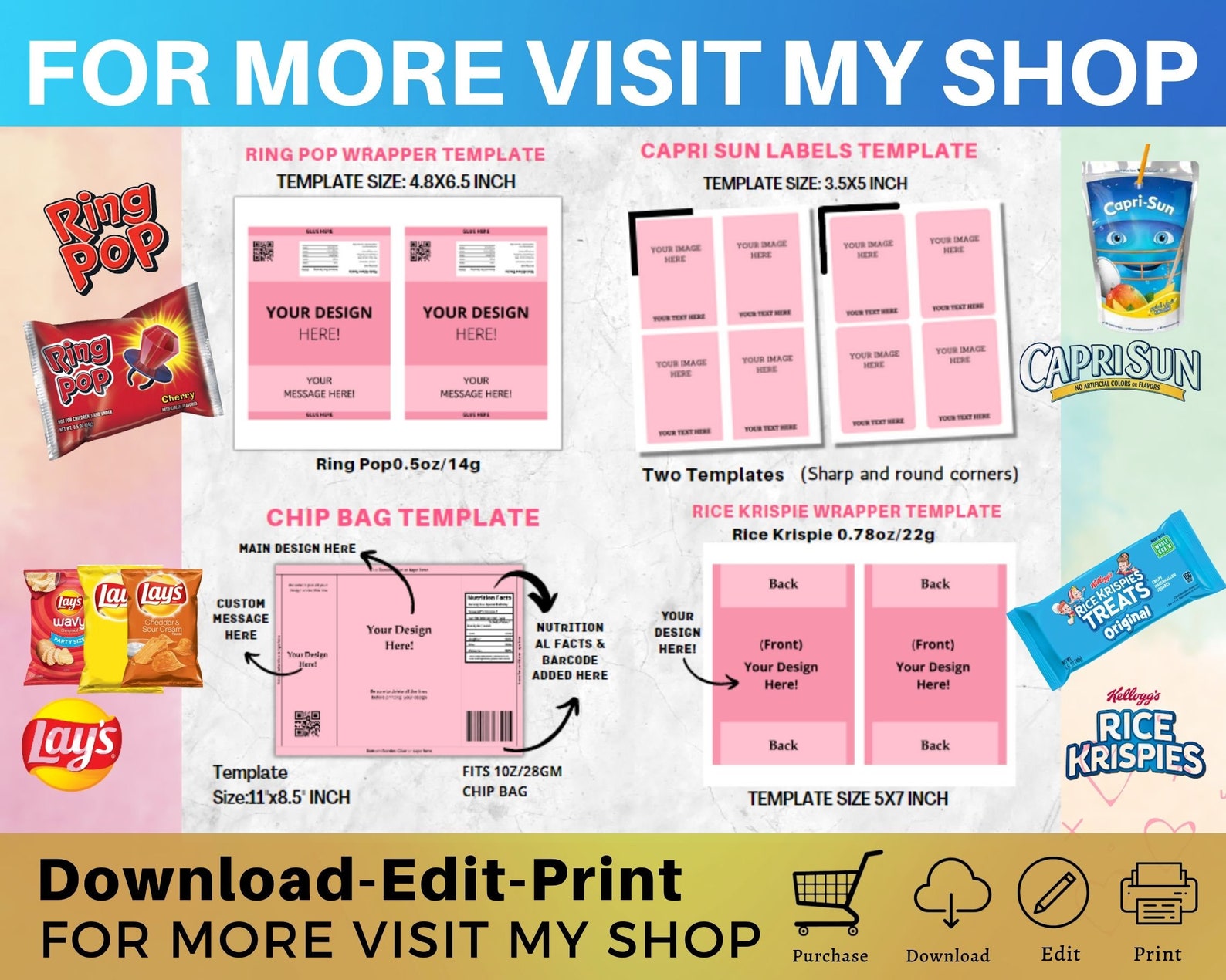 Fruit Snack Template Fruit Snack Label Welchs Fruit Snack Etsy