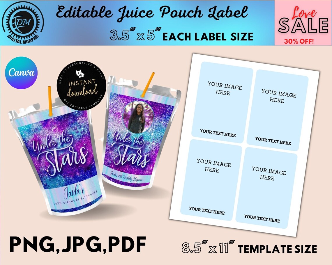 Editable Juice Pouch Templates Juice Pouch Label Juice Pouch Etsy