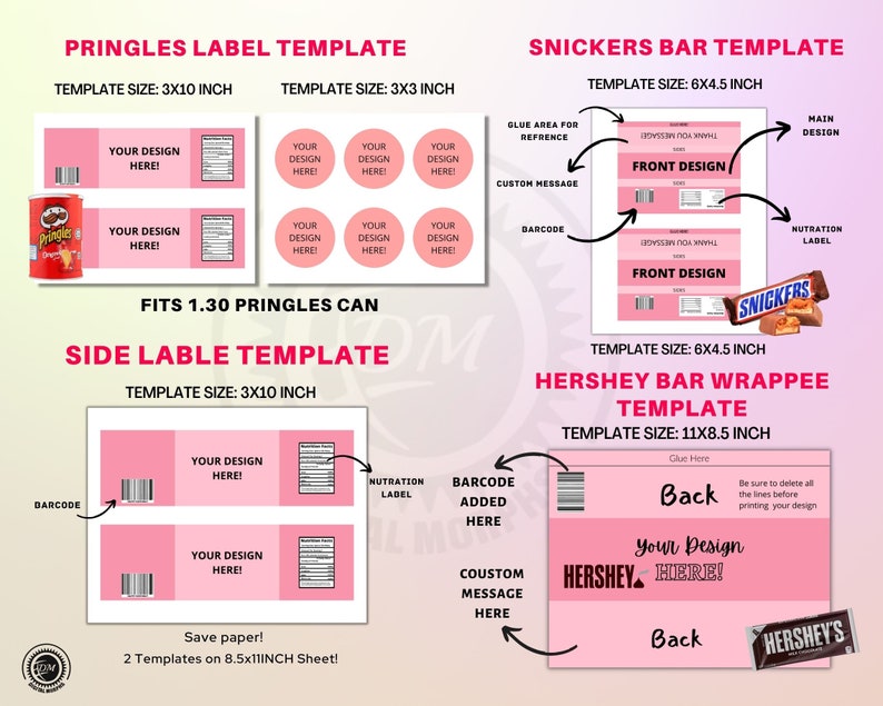 14 Party Favor Templates Template Bundle Party Favorschip - Etsy