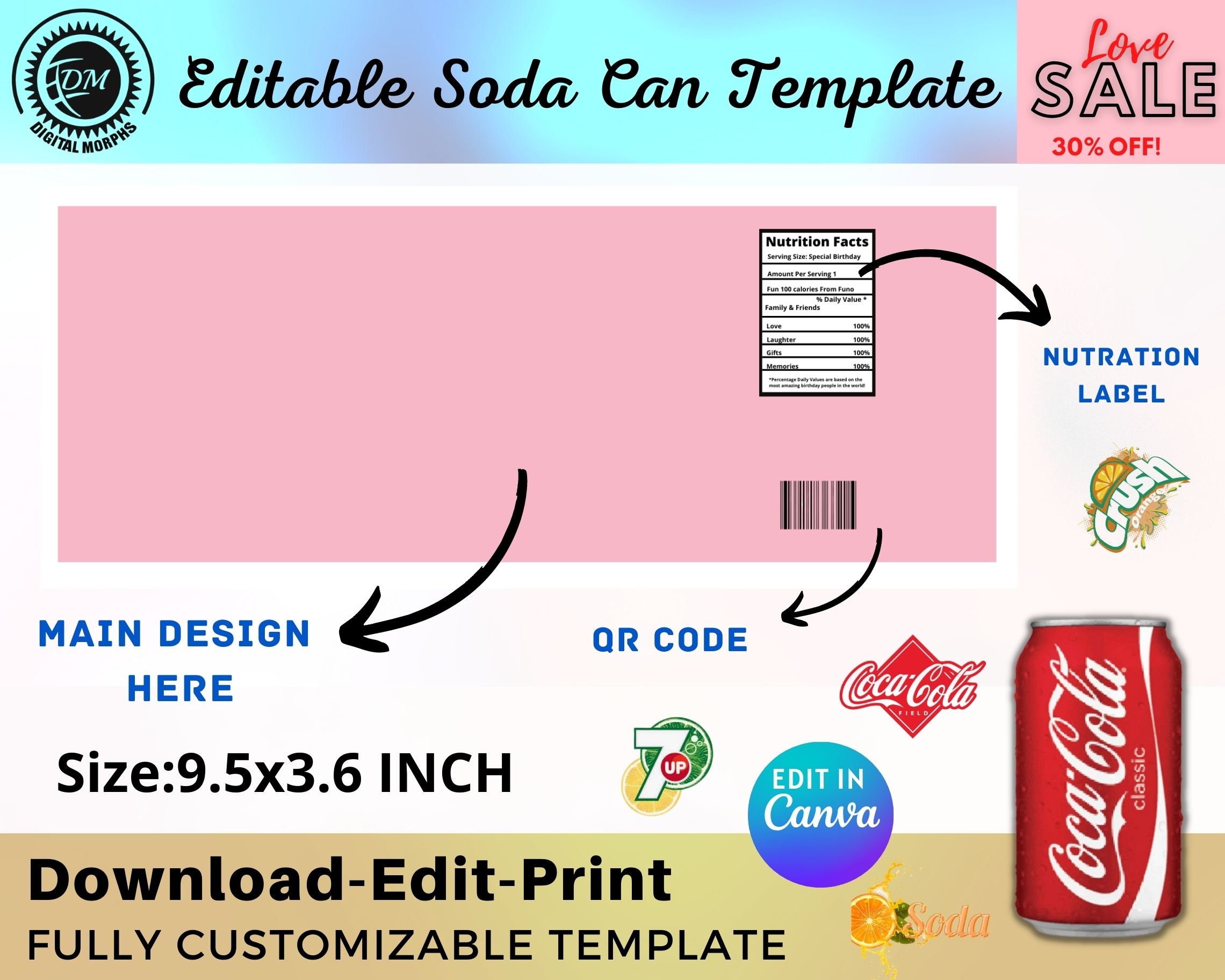 Coke Label Template - Etsy