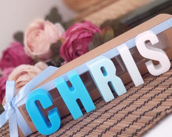 Homemade name soap boxes for weddings, for birthday, for baby showers, Colorful gifts, Custom soap gift box, gift for her, baptism favor
