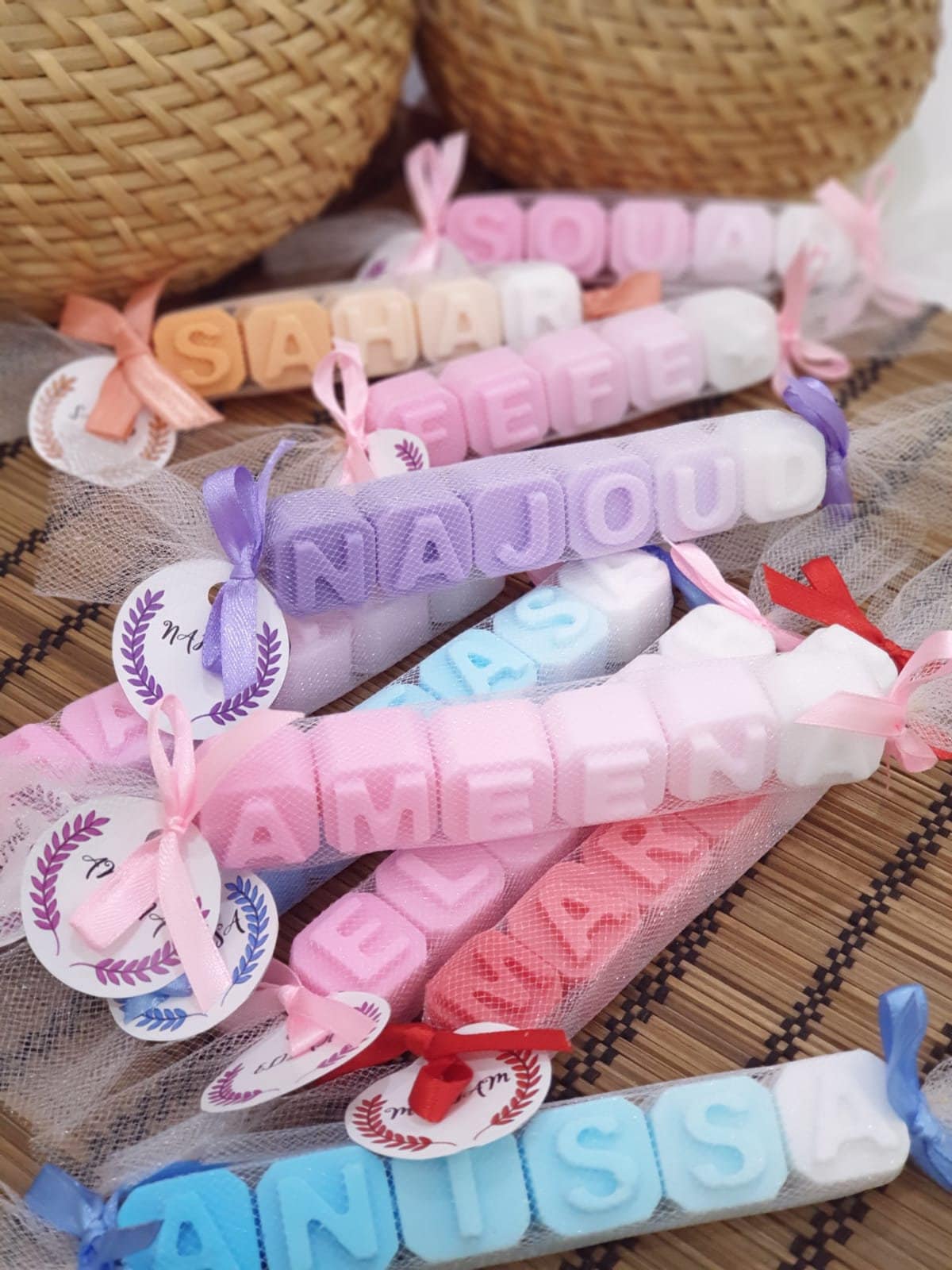 Custom Name Soap, Handmade Alphabet Soap for Baby Shower, Baptism Favor & Birthday Gift Box Idea, Personalized Healthy Souvenir