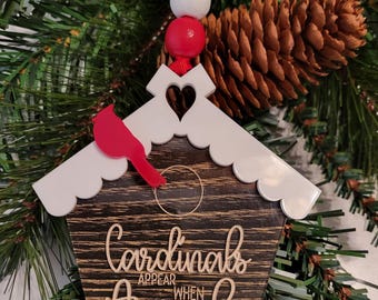 Adorno de cardenal, adorno de cardenal para árbol de Navidad, adorno conmemorativo de cardenal