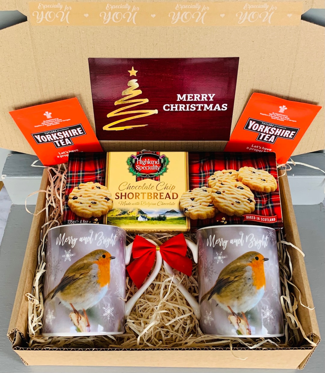 COUPLES Christmas Food Gift Hamper Afternoon Tea Gift Hamper Box Set Mug Gift Box Christmas