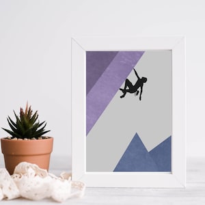 Minimalist Rock Climbing Print - Abstract Climbing Print