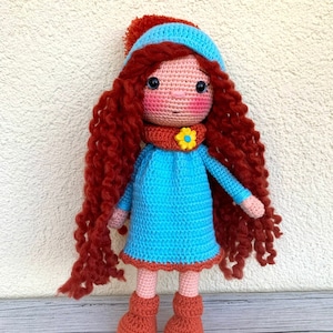 Princess Doll for Sale, Red Hair Crochet Princess , Amigurumi Handmade Doll, Crochet Doll For Sale, Personalized Doll, Crochet Princess Doll