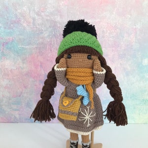 Dark Skin Crochet Doll, Handmade Doll, Amigurumi Doll, Crochet Princess Doll, Black Skin Doll, African American doll, Doll For Sale,