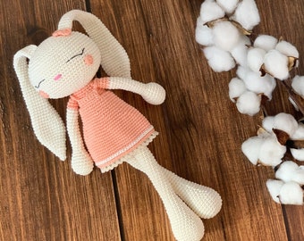 Personalized Crochet Bunny Doll, Customized Rabbit For Sale, Crochet Animals, Customized Long Ear Bunny, Stuffed Bunny, Crochet Rabbit