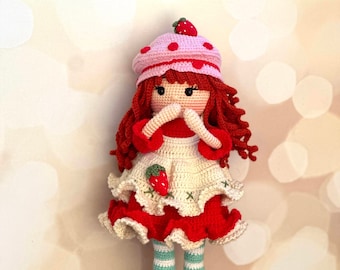 Crochet Strawberry Girl, Shortcake Doll, Strawberry Shortcake Doll, Strawberry Shortcake 1980, Personalized Design Doll, Gift For Her